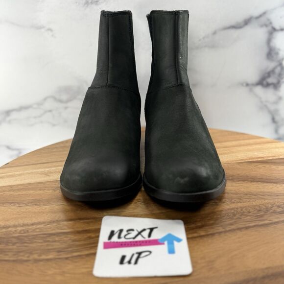 Sorel Lolla Chelsea Black Suede Leather Heeled Pull On Ankle Boots Women Size 8 - Picture 2 of 9